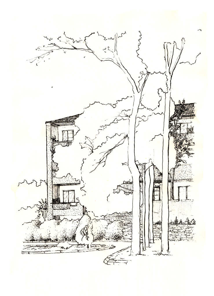 建築鋼筆畫插圖